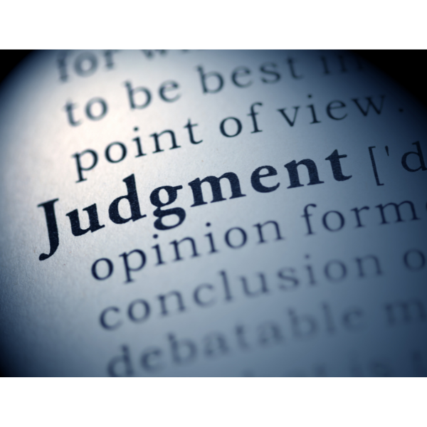Talking About Wellbeing - a dictionary showing the word Judgment.